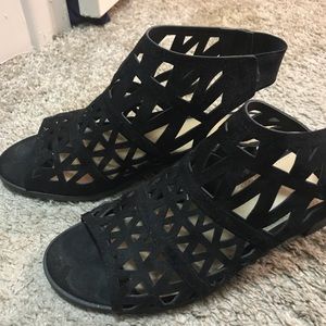 Black wedges size 10 worn ONLY once